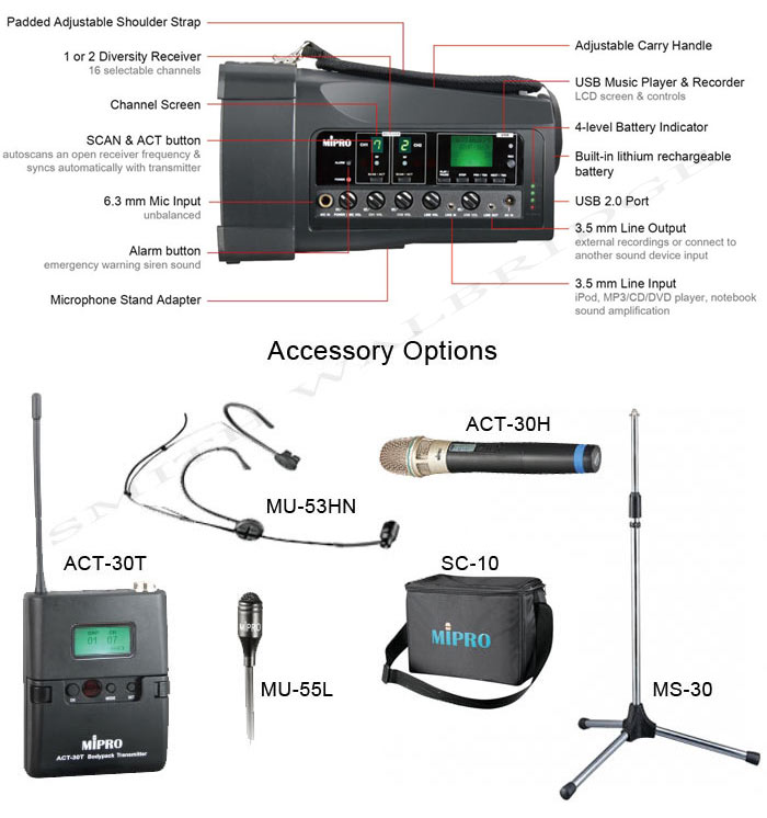 MA-100du features and accessories