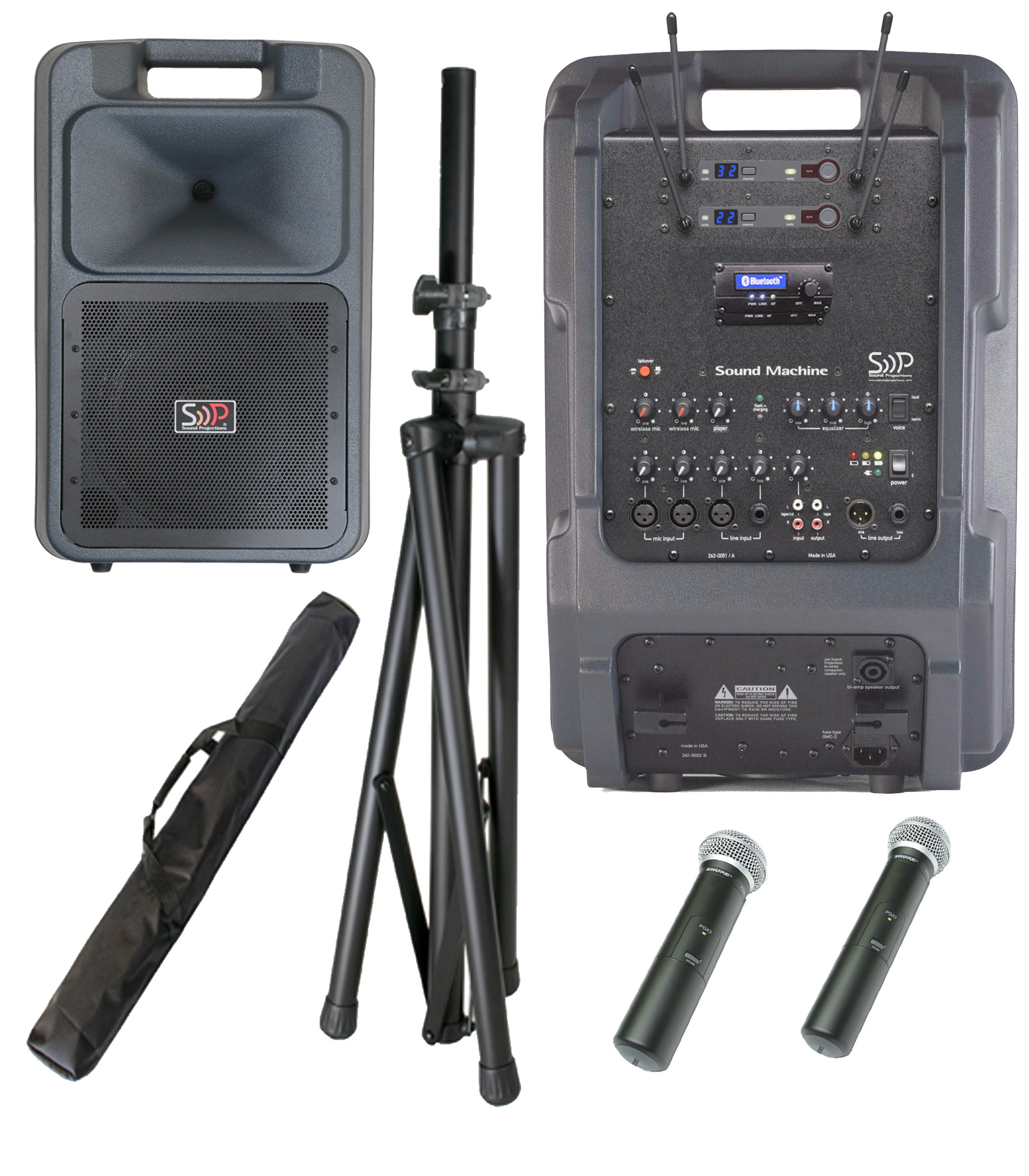 Sound Projections SM-5D Dual 60ch handheld wireless OPT-600 BlueTooth Package