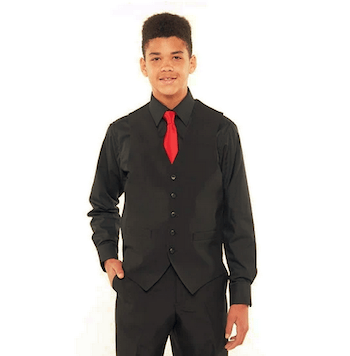 Isaiah Dress Black Shirt, Vest and Tie Package