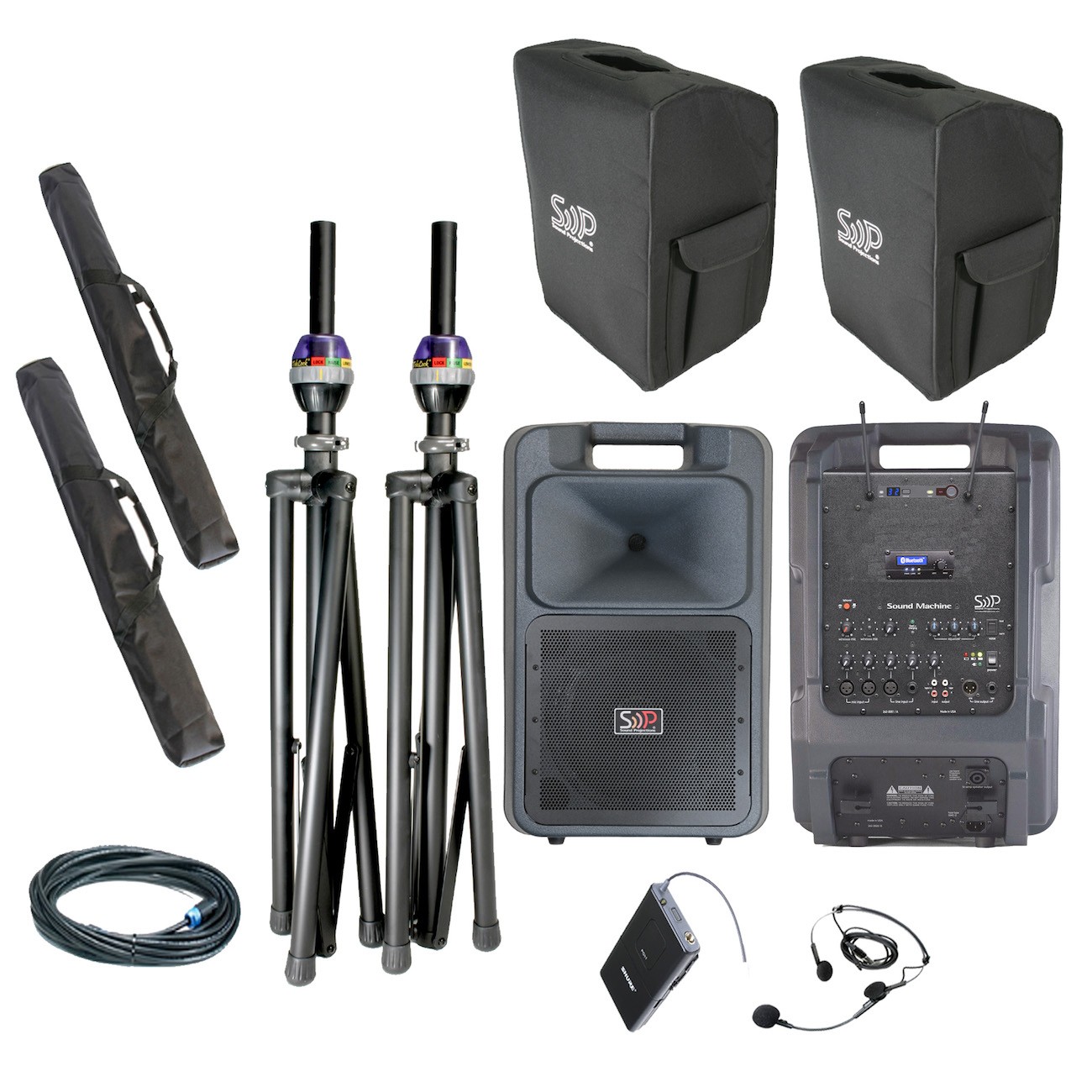 Sound Projections SM-5D Deluxe 60ch Digital Headset Wireless OPT-600 Pkg with Comp Speaker 