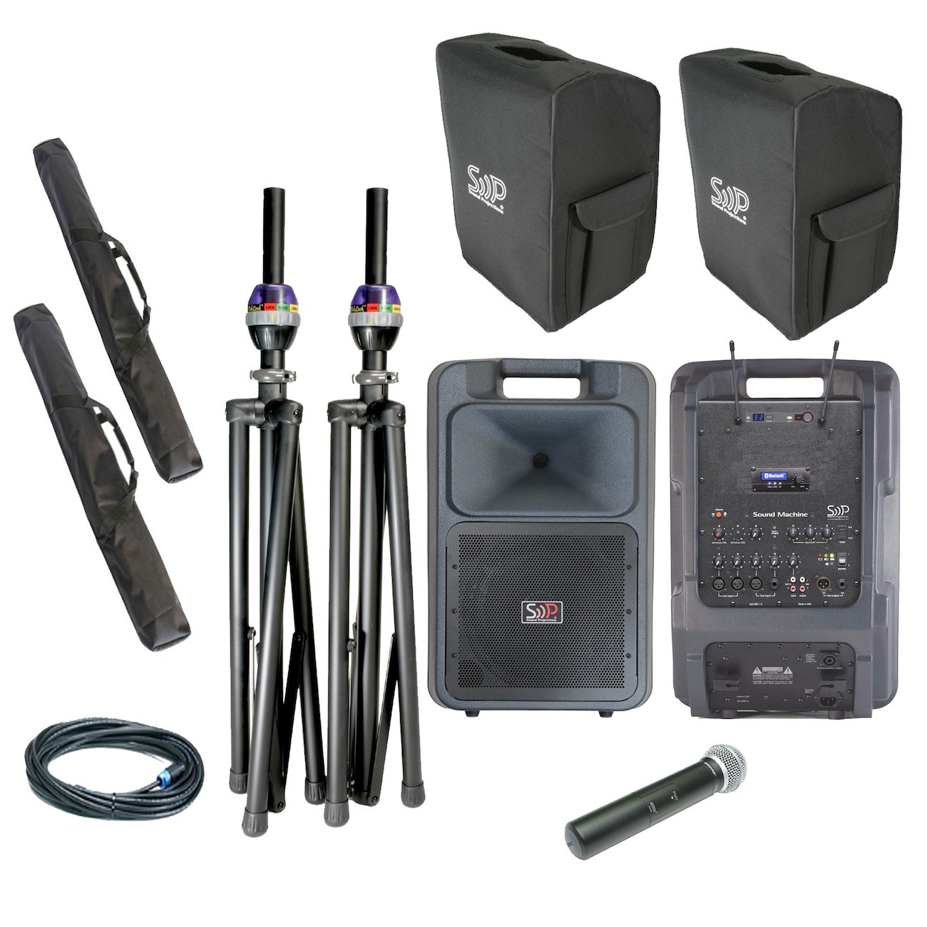 Sound Projections SM-5 Deluxe 60ch Digital handheld wireless OPT-600 pkg with comp speaker 