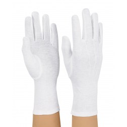 Long Wristed Polyester Stretch Gloves-WHITE